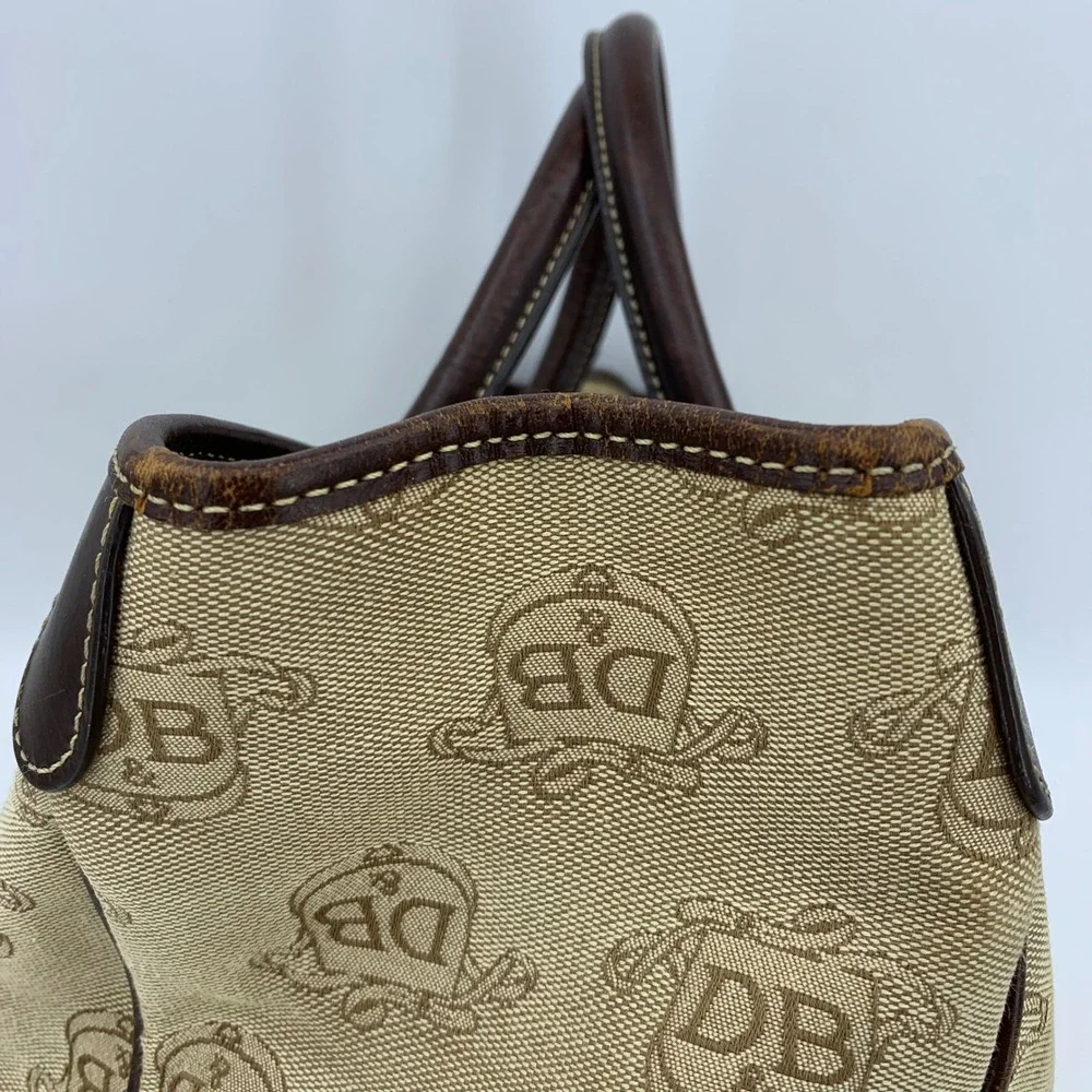 Y2K Dooney Bourke Signature DB Monogram Double Handle Tote Satchel Luxury Purse